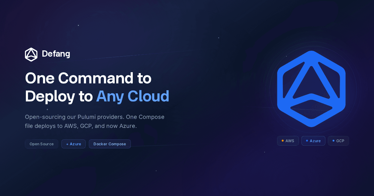 Defang open-source providers deploying to AWS, GCP, and Azure